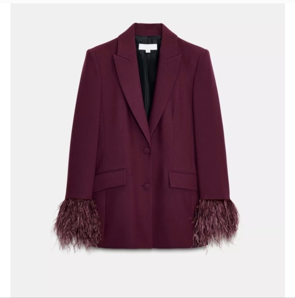 ZARA FEATHER CUFF BLAZER
